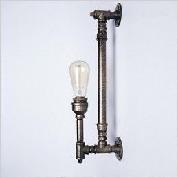 Wroguht Iron Water Pipe Wall Lamp Vintage Aisle Lights Loft Iron Wall Lamp Edison Incandescent Light Bulb FJ DB2 046A0