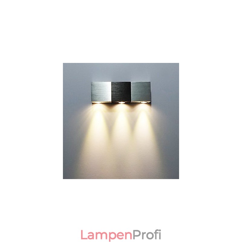 Moderne Wandleuchte mit Streulicht, rechteckiger Aluminiumkörper