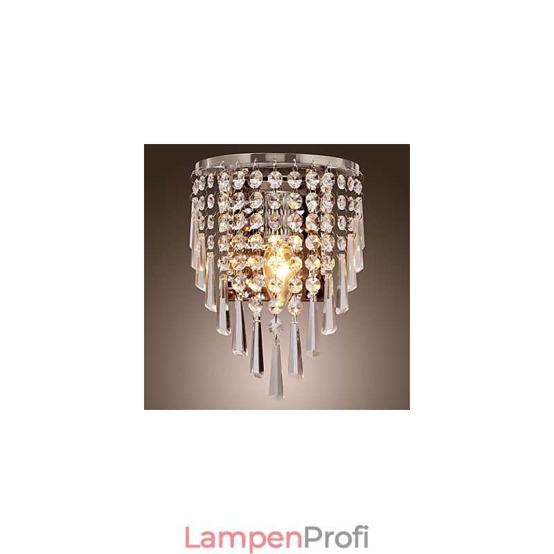 Halbrunde Wandleuchte aus Kristall