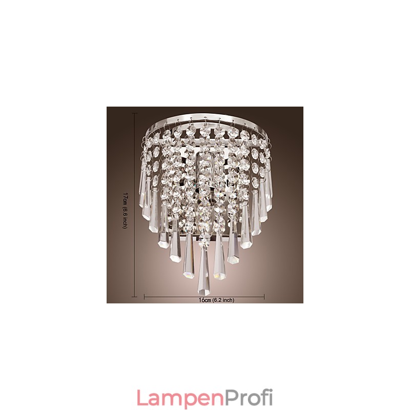 Halbrunde Wandleuchte aus Kristall