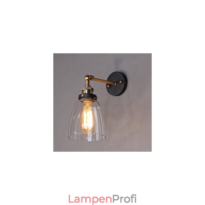 Industrielle Edison-Wandleuchte aus Glas mit Metallsockel, für Esszimmer, Arbeitszimmer, Büro und Flur, Wandleuchte