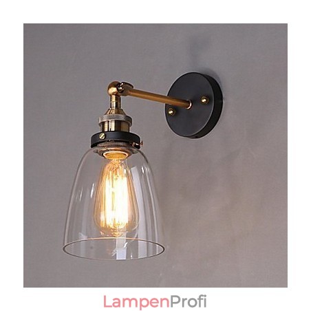 Industrielle Edison-Wandleuchte aus Glas mit Metallsockel, für Esszimmer, Arbeitszimmer, Büro und Flur, Wandleuchte Industrielle Edison-Wandleuchte aus Glas mit Metallsockel, für Esszimmer, Arbeitszimmer, Büro und Flur, Wandleuchte