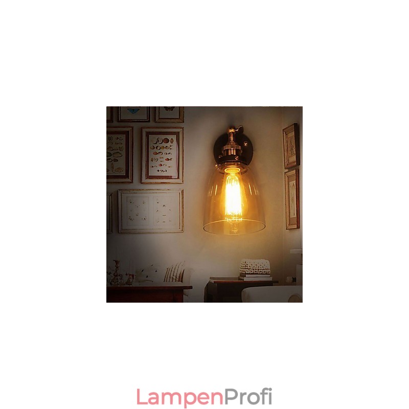 Industrielle Edison-Wandleuchte aus Glas mit Metallsockel, für Esszimmer, Arbeitszimmer, Büro und Flur, Wandleuchte