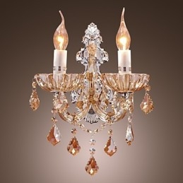Elegante Kristall-Wandleuchte mit 2 Lichtern