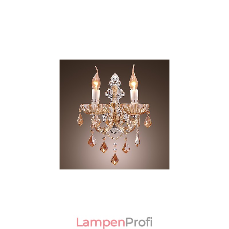 Elegante Kristall-Wandleuchte mit 2 Lichtern
