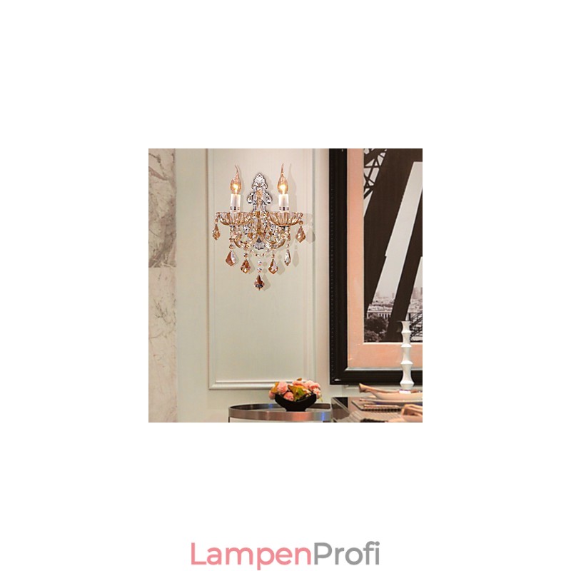 Elegante Kristall-Wandleuchte mit 2 Lichtern