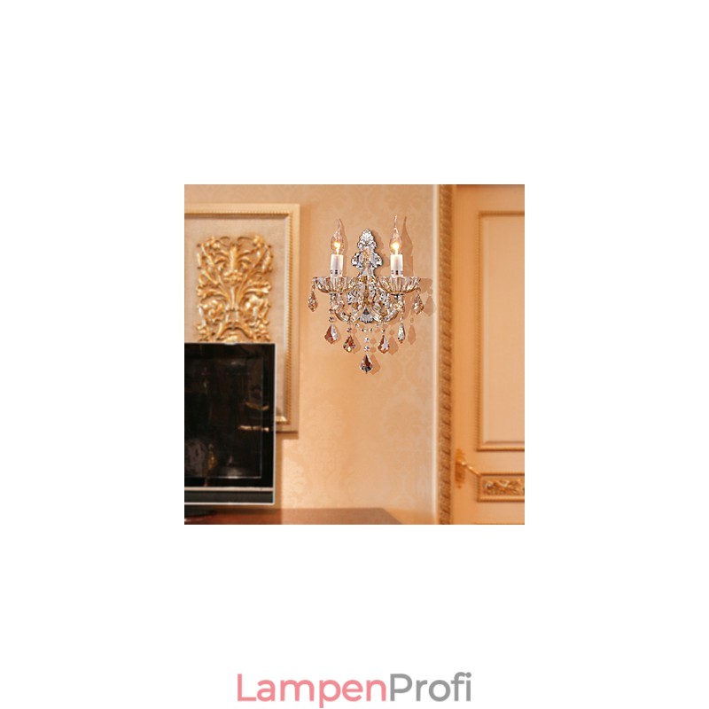 Elegante Kristall-Wandleuchte mit 2 Lichtern