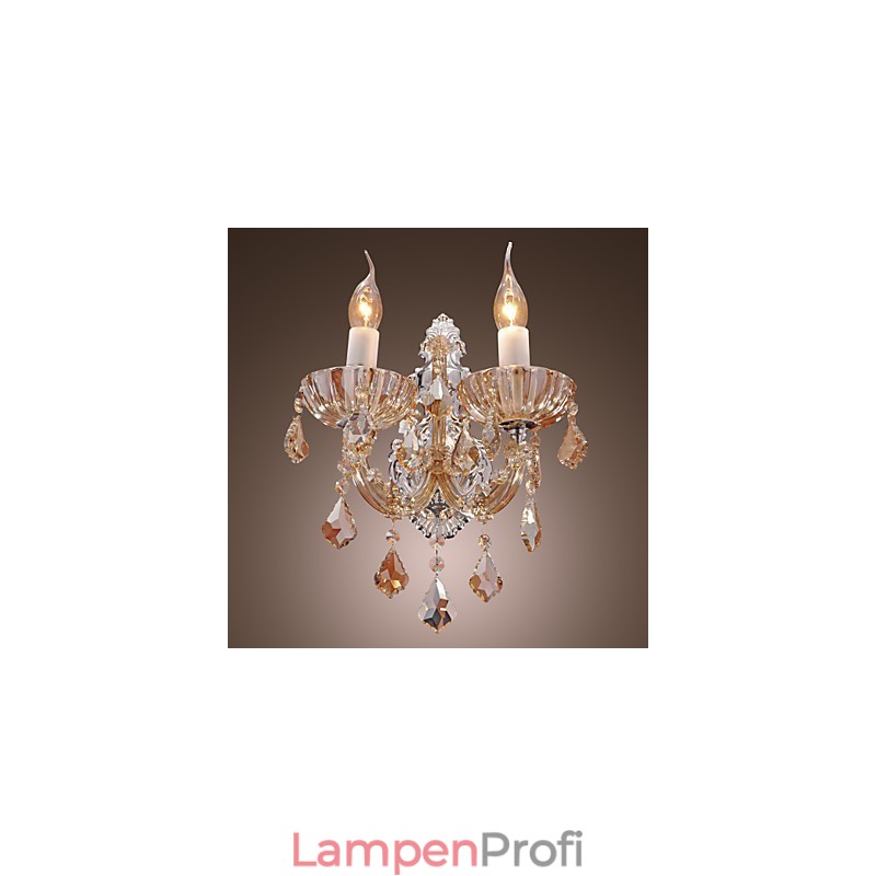 Elegante Kristall-Wandleuchte mit 2 Lichtern