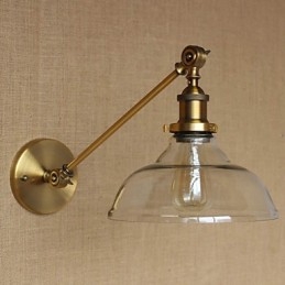 Die Eisen Glas Bronze Messing Arm Stil Retro Kreative Amerikanischen Land Halle Schlafzimmer Wand Lampe