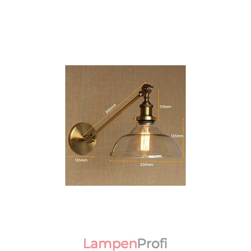 Die Eisen Glas Bronze Messing Arm Stil Retro Kreative Amerikanischen Land Halle Schlafzimmer Wand Lampe