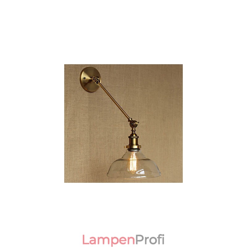 Die Eisen Glas Bronze Messing Arm Stil Retro Kreative Amerikanischen Land Halle Schlafzimmer Wand Lampe