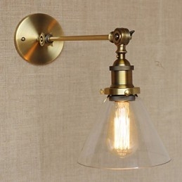 Die Eisen Glas Bronze Messing Arm Stil Retro Kreative Amerikanischen Land Halle Schlafzimmer Wand Lampe