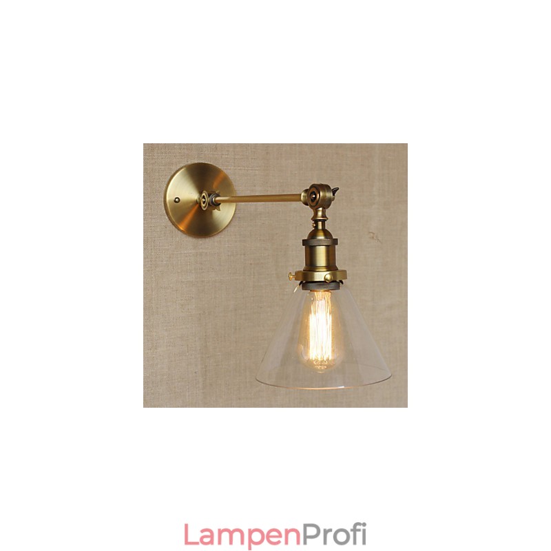 Die Eisen Glas Bronze Messing Arm Stil Retro Kreative Amerikanischen Land Halle Schlafzimmer Wand Lampe