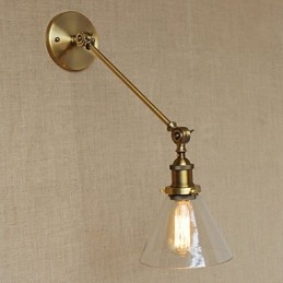 Die Eisen Glas Bronze Messing Arm Stil Retro Kreative Amerikanischen Land Halle Schlafzimmer Wand Lampe