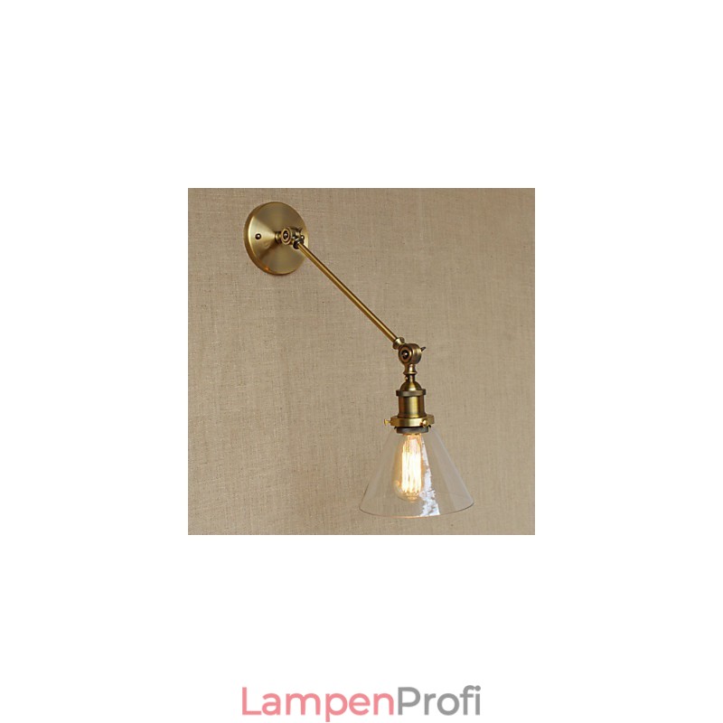 Die Eisen Glas Bronze Messing Arm Stil Retro Kreative Amerikanischen Land Halle Schlafzimmer Wand Lampe