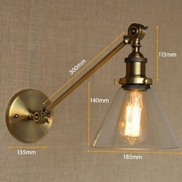 Die Eisen Glas Bronze Messing Arm Stil Retro Kreative Amerikanischen Land Halle Schlafzimmer Wand Lampe