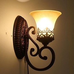 Europa-Typ, der alte Weisen wiederherstellt Schmiedeeisen Schlafzimmer Glas Wandleuchte Licht