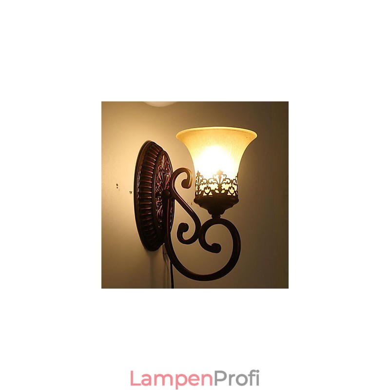 Europa-Typ, der alte Weisen wiederherstellt Schmiedeeisen Schlafzimmer Glas Wandleuchte Licht