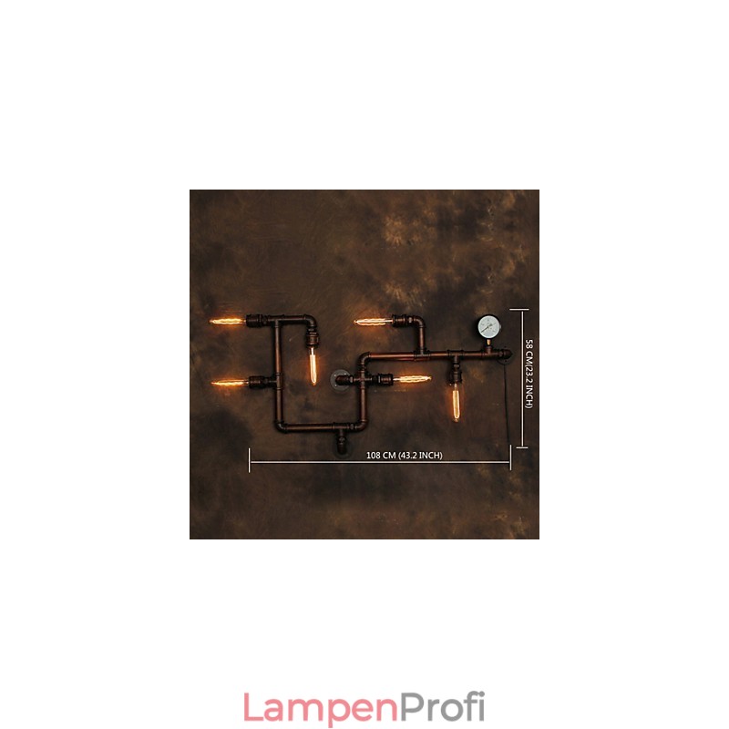 Wandleuchte Wandleuchter 6 Lichter Bronze Finish Industriellen Stil Rustikal Lodge Metall