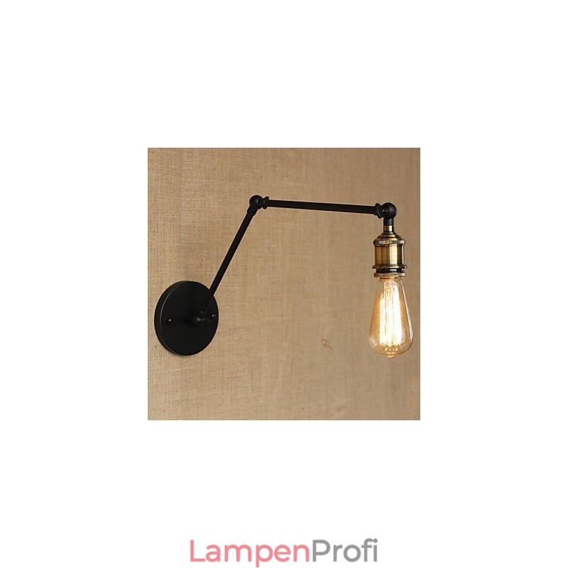 Eine einfache, moderne amerikanische Landhaus-Wandlampe ohne Spiegel, Lampenschirm aus Eisen