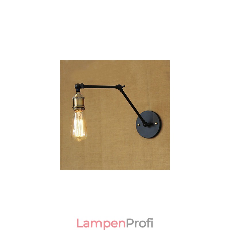 Eine einfache, moderne amerikanische Landhaus-Wandlampe ohne Spiegel, Lampenschirm aus Eisen