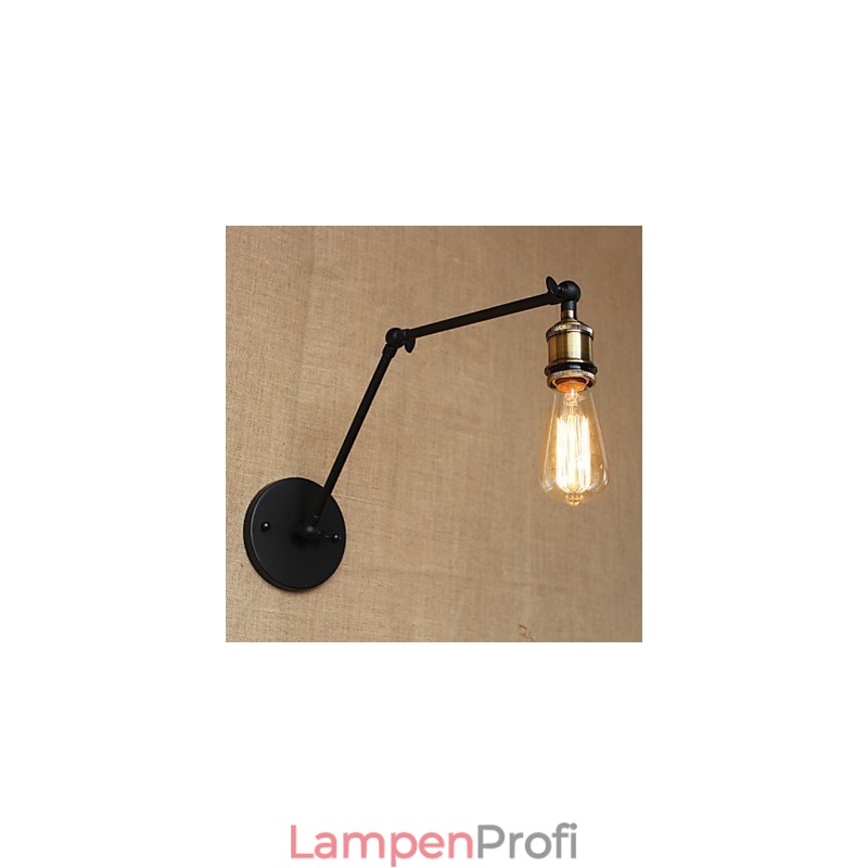 Eine einfache, moderne amerikanische Landhaus-Wandlampe ohne Spiegel, Lampenschirm aus Eisen