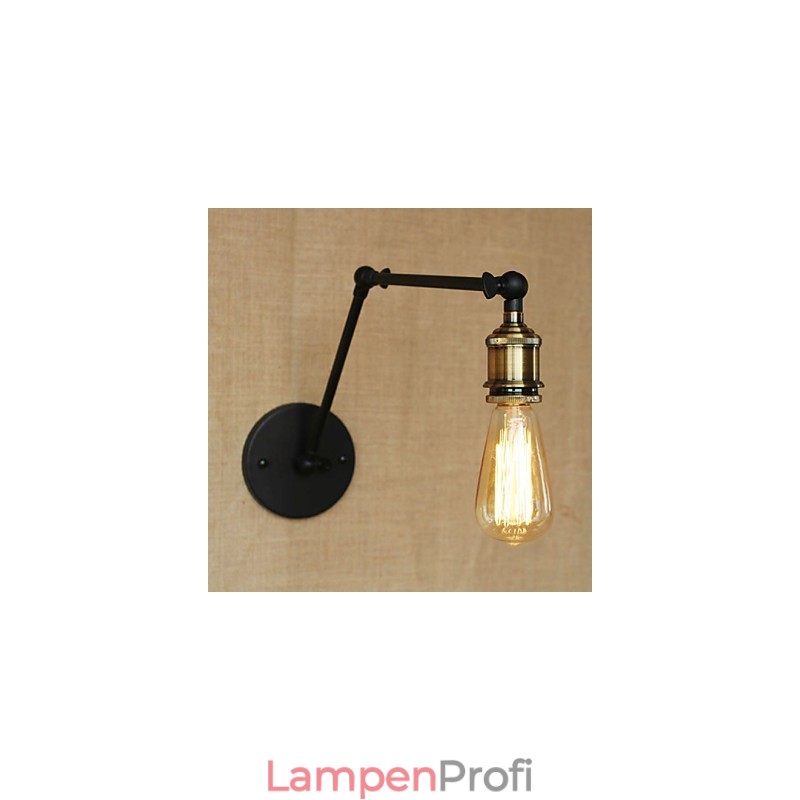 Eine einfache, moderne amerikanische Landhaus-Wandlampe ohne Spiegel, Lampenschirm aus Eisen