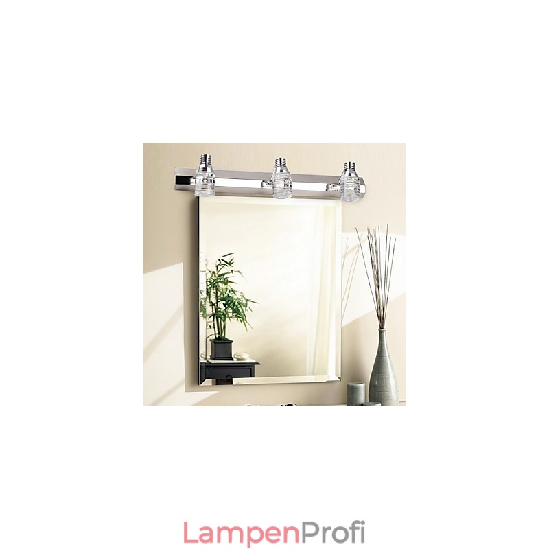 Moderne Wandleuchte mit Glasblasenschirm im Spiegelfrontstil