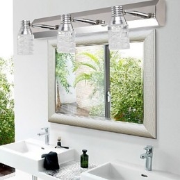 Moderne Wandleuchte mit Glasblasenschirm im Spiegelfrontstil