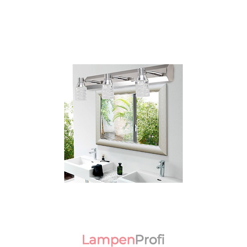 Moderne Wandleuchte mit Glasblasenschirm im Spiegelfrontstil