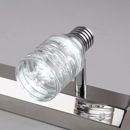 Moderne Wandleuchte mit Glasblasenschirm im Spiegelfrontstil