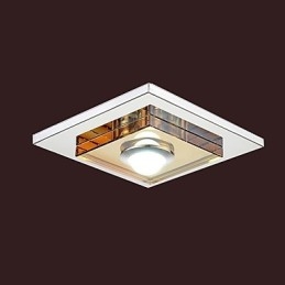 Bernsteinfarbene Kristall-Deckenleuchte, 1 Licht, Unterputzmontage