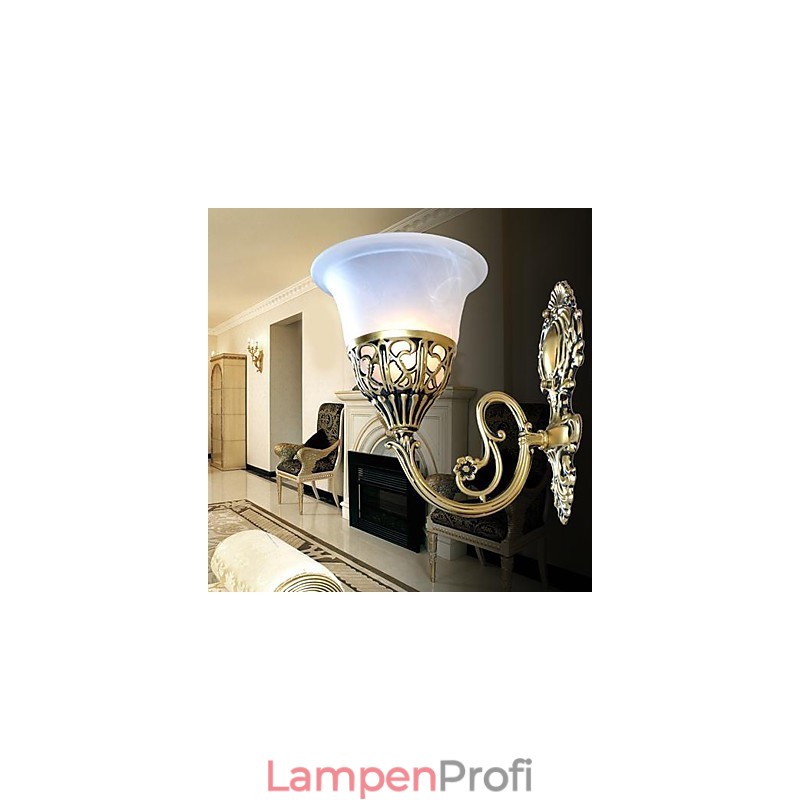 Bronze Wandleuchter Lichter Moiré Glas Europäischen Retro Klassische 220V