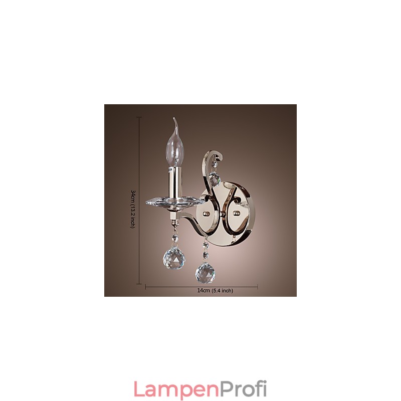 Kristallkerzen-Wandleuchten, modernes zeitgenössisches Metall