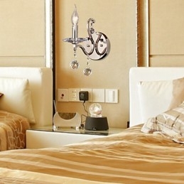 Kristallkerzen-Wandleuchten, modernes zeitgenössisches Metall