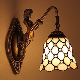 Europäische vertraglich ländliche kreative Schmiedeeisen Wandleuchte Glas Lichter