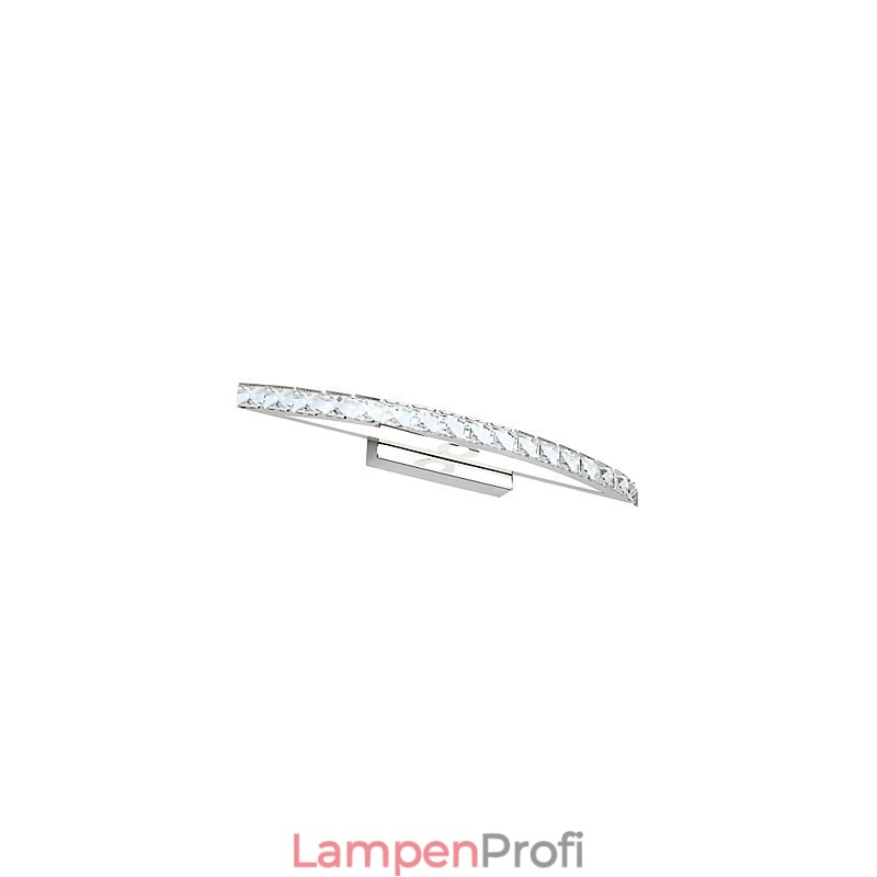 Spiegellampe aus Edelstahl und Kristall