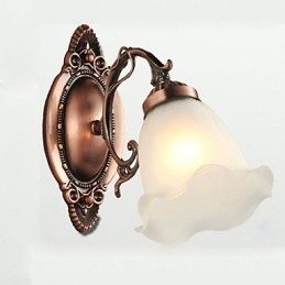 Retro Glas Einfache Europäische Moderne Eleganz Schmiedeeisen Wand Lampe Licht