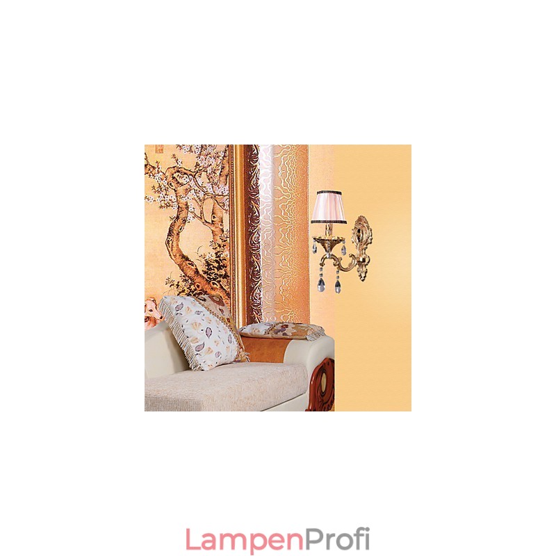 Elegante Kristall-Wandleuchte in Pink