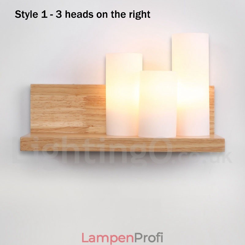 Mini-Stil Wandleuchten mit Glasschirmen Moderne zeitgenössische Holz Bambus Wandleuchte
