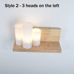 Mini-Stil Wandleuchten mit Glasschirmen Moderne zeitgenössische Holz Bambus Wandleuchte