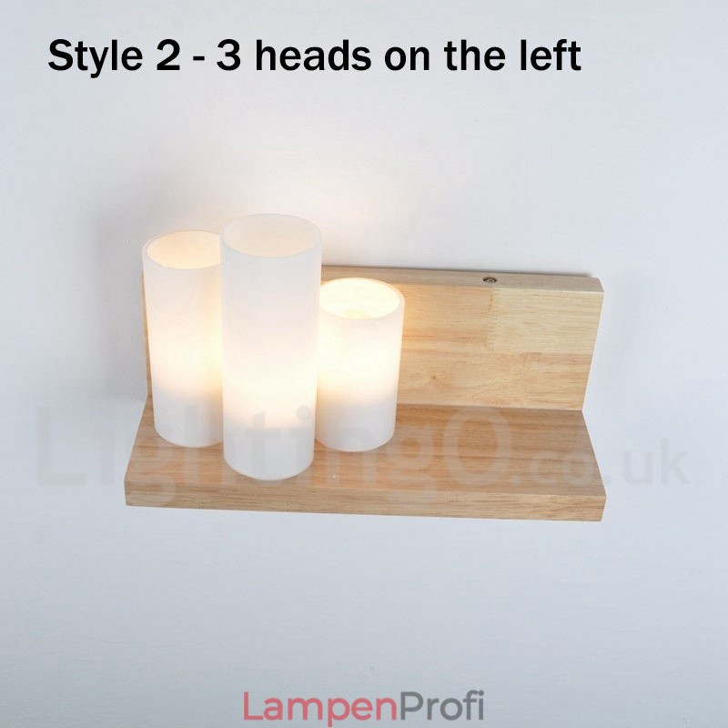 Mini-Stil Wandleuchten mit Glasschirmen Moderne zeitgenössische Holz Bambus Wandleuchte