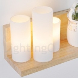 Mini-Stil Wandleuchten mit Glasschirmen Moderne zeitgenössische Holz Bambus Wandleuchte