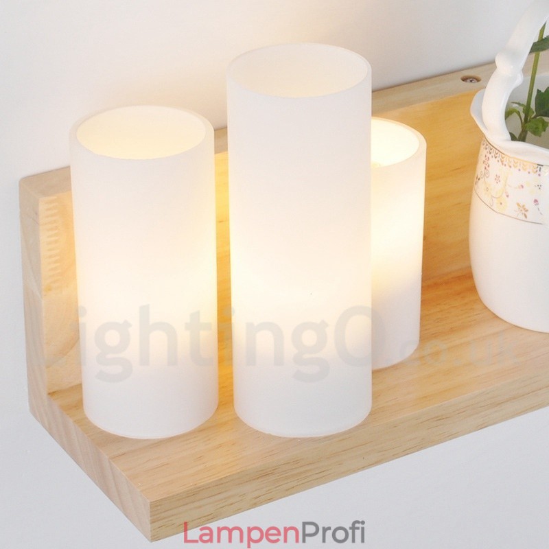 Mini-Stil Wandleuchten mit Glasschirmen Moderne zeitgenössische Holz Bambus Wandleuchte