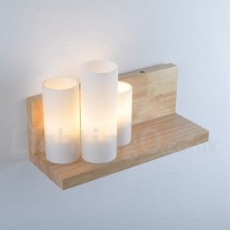 Mini-Stil Wandleuchten mit Glasschirmen Moderne zeitgenössische Holz Bambus Wandleuchte