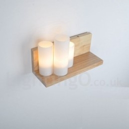 Mini-Stil Wandleuchten mit Glasschirmen Moderne zeitgenössische Holz Bambus Wandleuchte