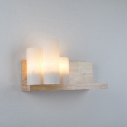Mini-Stil Wandleuchten mit Glasschirmen Moderne zeitgenössische Holz Bambus Wandleuchte
