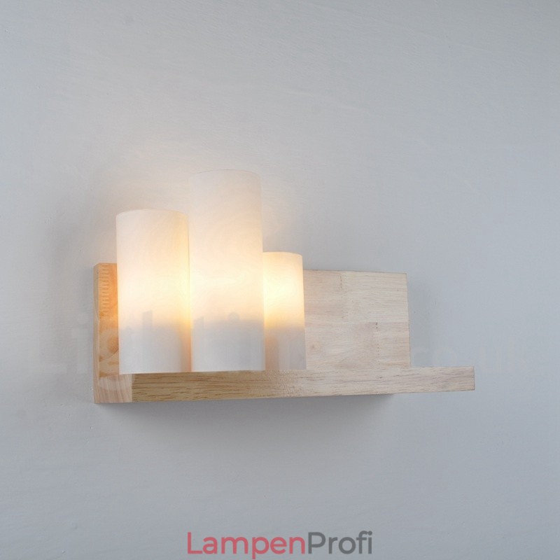 Mini-Stil Wandleuchten mit Glasschirmen Moderne zeitgenössische Holz Bambus Wandleuchte