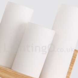Mini-Stil Wandleuchten mit Glasschirmen Moderne zeitgenössische Holz Bambus Wandleuchte
