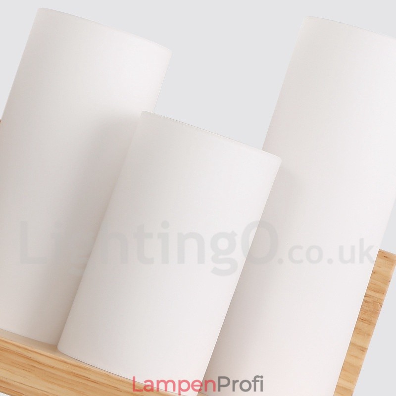 Mini-Stil Wandleuchten mit Glasschirmen Moderne zeitgenössische Holz Bambus Wandleuchte
